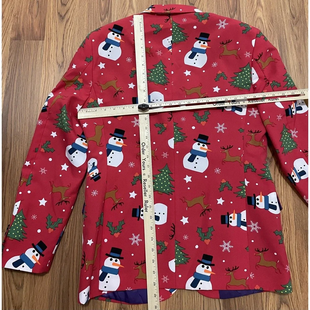 OppoSuits Blazer Mens 40 Christmas Novelty Snowman Reindeer Holiday